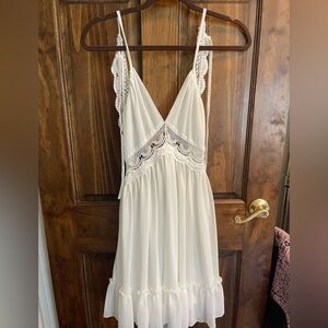White Lace Trim Dress new